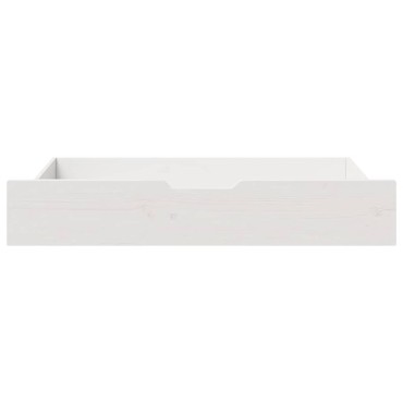 vidaXL Συρτάρια Κρεβατιού 2 τεμ Λευκό 95x55x17 εκ. Μασίφ Ξύλο Πεύκου