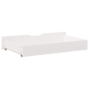 vidaXL Συρτάρια Κρεβατιού 2 τεμ Λευκό 95x55x17 εκ. Μασίφ Ξύλο Πεύκου