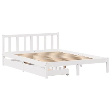 vidaXL Σκελετός Κρεβ. Χωρίς Στρώμα Λευκό 120x190cm Μασίφ Πεύκο 1 τεμ. - Μονό