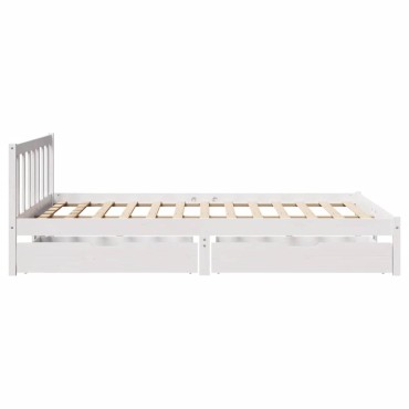 vidaXL Σκελετός Κρεβ. Χωρίς Στρώμα Λευκό 120x190cm Μασίφ Πεύκο 1 τεμ. - Μονό