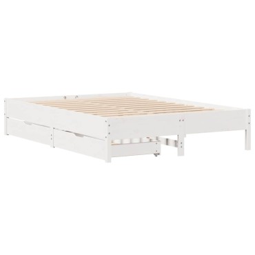 vidaXL Σκελετός Κρεβ. Χωρίς Στρώμα Λευκό 120x190cm Μασίφ Πεύκο 1 τεμ. - Μονό