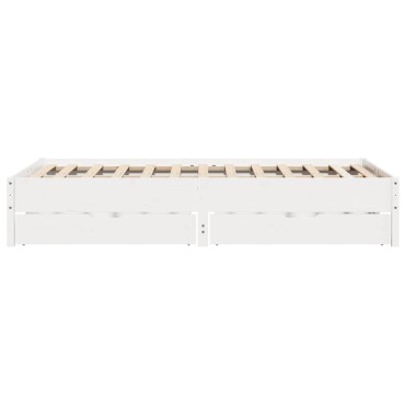 vidaXL Σκελετός Κρεβ. Χωρίς Στρώμα Λευκό 120x190cm Μασίφ Πεύκο 1 τεμ. - Μονό