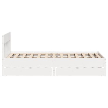 vidaXL Σκελετός Κρεβ. Χωρίς Στρώμα Λευκό 120x190 εκ Μασίφ Πεύκο