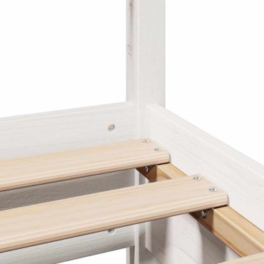 vidaXL Σκελετός Κρεβ. Χωρίς Στρώμα Λευκό 140x190cm Μασίφ Πεύκο 1 τεμ. - Διπλό