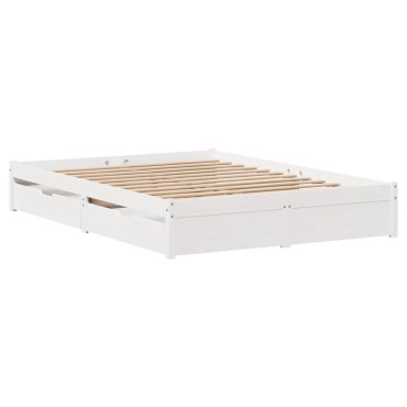 vidaXL Σκελετός Κρεβ. Χωρίς Στρώμα Λευκό 160x200 εκ Μασίφ Πεύκο