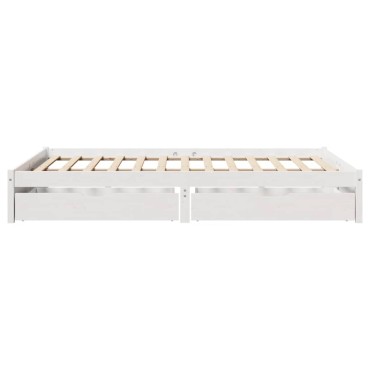 vidaXL Σκελετός Κρεβ. Χωρίς Στρώμα Λευκό 160x200 εκ Μασίφ Πεύκο