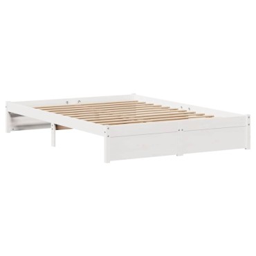vidaXL Σκελετός Κρεβ. Χωρίς Στρώμα Λευκό 160x200 εκ Μασίφ Πεύκο
