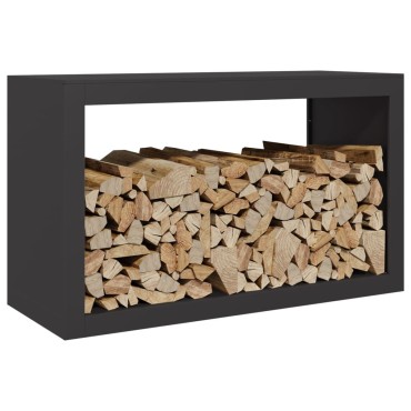 vidaXL Ράφι Καυσόξυλων Μαύρο 100x40x60 εκ. Ατσάλινο