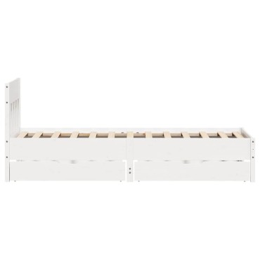 vidaXL Σκελετός Κρεβ. Χωρίς Στρώμα Λευκό 75x190 εκ Μασίφ Πεύκο