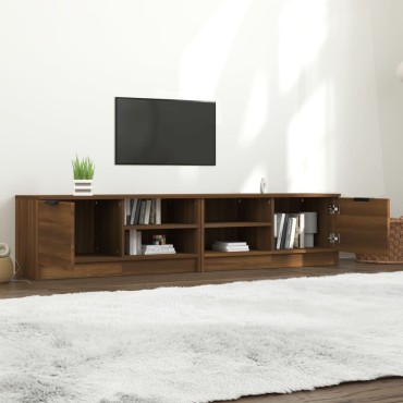 vidaXL Έπιπλα Τηλεόρασης 2 τεμ. Καφέ Δρυς 80x35x36,5cm Επεξεργ. Ξύλο