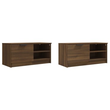 vidaXL Έπιπλα Τηλεόρασης 2 τεμ. Καφέ Δρυς 80x35x36,5cm Επεξεργ. Ξύλο