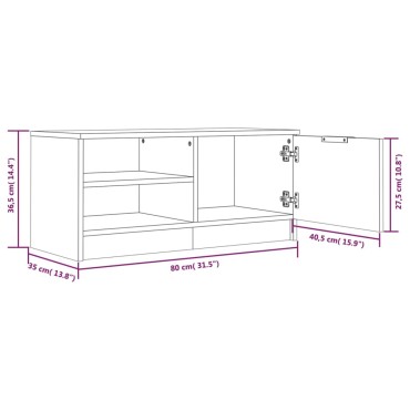 vidaXL Έπιπλα Τηλεόρασης 2 τεμ. Καφέ Δρυς 80x35x36,5cm Επεξεργ. Ξύλο