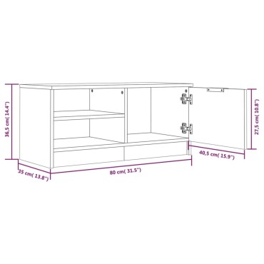 vidaXL Έπιπλα Τηλεόρασης 2 τεμ. Γκρι Sonoma 80x35x36,5cm Επεξ. Ξύλο
