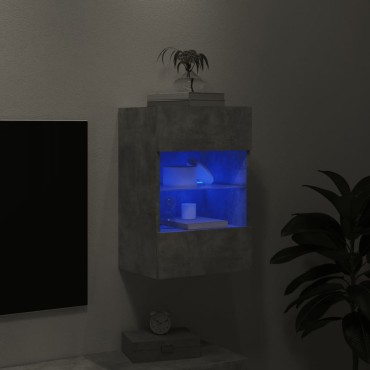 vidaXL Έπιπλο Τηλεόρασης με LED Γκρι Σκυροδέματος 40x30x60,5cm