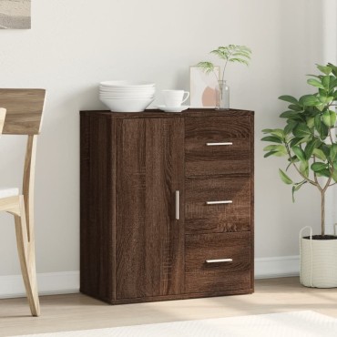 vidaXL Βοηθητικό Ντουλάπι Καφέ Δρυς 60x31x70cm από Επεξεργασμένο Ξύλο 1 τεμ.