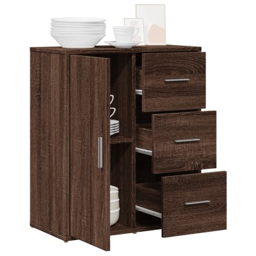 vidaXL Βοηθητικό Ντουλάπι Καφέ Δρυς 60x31x70cm από Επεξεργασμένο Ξύλο 1 τεμ.