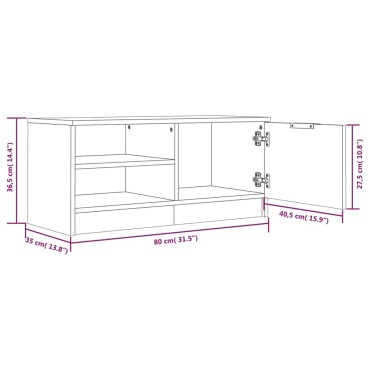 vidaXL Έπιπλα Τηλεόρασης 2 τεμ. Καπνιστή Δρυς 80x35x36,5cm Επεξ. Ξύλο