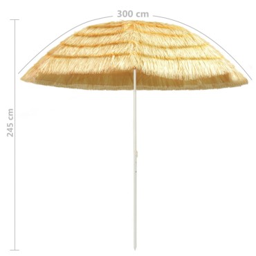 vidaXL Ομπρέλα Θαλάσσης Hawaii Φυσικό Χρώμα 300 εκ.