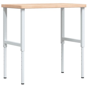 vidaXL Πάγκος Εργασίας Ορθογώνιος 100x60x(73-99,5) εκ Μασίφ Ξύλο Δρυός