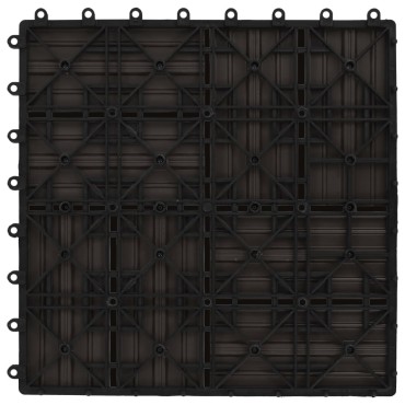 vidaXL Πλακάκια Deck 11 τεμ. Σκούρο Καφέ 30 x 30 εκ. 1 μ² από WPC