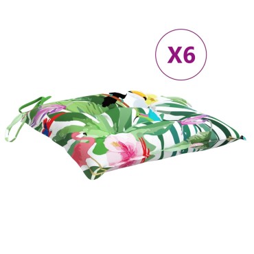 vidaXL Μαξιλάρια Καρέκλας 6 τεμ. Πολύχρωμα 40x40x7cm Υφασμάτινα