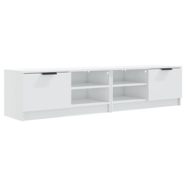 vidaXL Έπιπλα Τηλεόρασης 2 τεμ. Γυαλιστ. Λευκό80x35x36,5cm Επεξ. Ξύλο