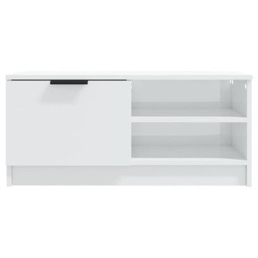 vidaXL Έπιπλα Τηλεόρασης 2 τεμ. Γυαλιστ. Λευκό80x35x36,5cm Επεξ. Ξύλο