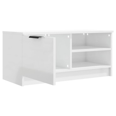 vidaXL Έπιπλα Τηλεόρασης 2 τεμ. Γυαλιστ. Λευκό80x35x36,5cm Επεξ. Ξύλο