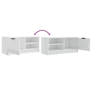 vidaXL Έπιπλα Τηλεόρασης 2 τεμ. Γυαλιστ. Λευκό80x35x36,5cm Επεξ. Ξύλο