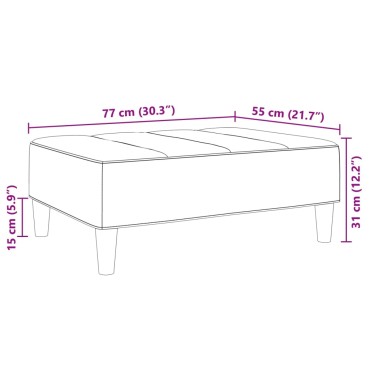 vidaXL Υποπόδιο Μαύρο 77x55x31cm Υφασμάτινο 1 τεμ.