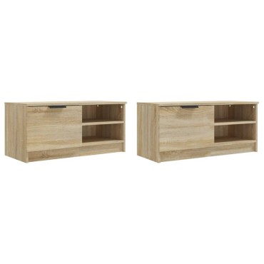 vidaXL Έπιπλα Τηλεόρασης 2 τεμ. Sonoma Δρυς 80x35x36,5cm Επεξ. Ξύλο