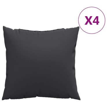 vidaXL Μαξιλάρια Καναπέ 4 τεμ. Μαύρο 50x50cm Υφασμάτινα