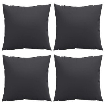 vidaXL Μαξιλάρια Καναπέ 4 τεμ. Μαύρο 50x50cm Υφασμάτινα