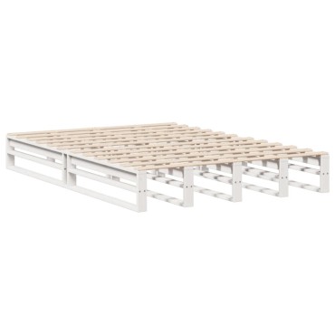 vidaXL Κρεβάτι Βιβλιοθήκη Χωρίς Στρώμα Λευκό 120x190 εκ Μασίφ Πεύκο