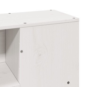 vidaXL Κρεβάτι Βιβλιοθήκη Χωρίς Στρώμα Λευκό 120x190 εκ Μασίφ Πεύκο