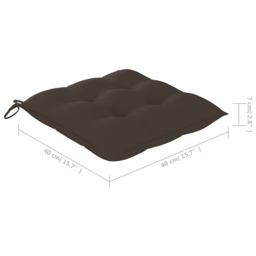 vidaXL Καρέκλες Κήπου 3 τεμ. από Μασίφ Ξύλο Teak με Taupe Μαξιλάρια 55x60x89cm