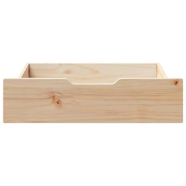 vidaXL Συρτάρια Κρεβατιού με Ροδάκια 2 τεμ. 65x55x17 εκ. Μασίφ Πεύκο