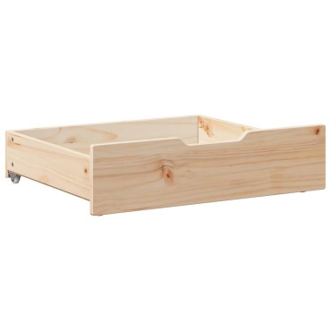 vidaXL Συρτάρια Κρεβατιού με Ροδάκια 2 τεμ. 65x55x17 εκ. Μασίφ Πεύκο