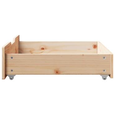 vidaXL Συρτάρια Κρεβατιού με Ροδάκια 2 τεμ. 65x55x17 εκ. Μασίφ Πεύκο