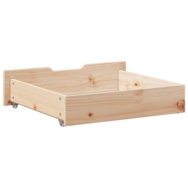 vidaXL Συρτάρια Κρεβατιού με Ροδάκια 2 τεμ. 65x55x17 εκ. Μασίφ Πεύκο