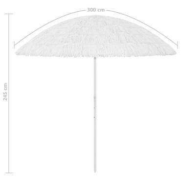 vidaXL Ομπρέλα Θαλάσσης Hawaii Λευκή 300 εκ.