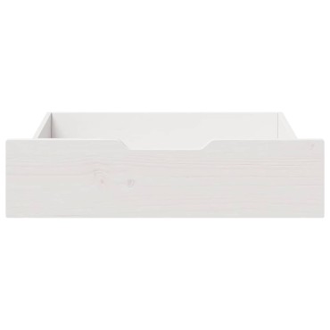 vidaXL Συρτάρια Κρεβατιού 2 τεμ Λευκό 65x55x17 εκ. Μασίφ Ξύλο Πεύκου