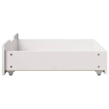 vidaXL Συρτάρια Κρεβατιού 2 τεμ Λευκό 65x55x17 εκ. Μασίφ Ξύλο Πεύκου