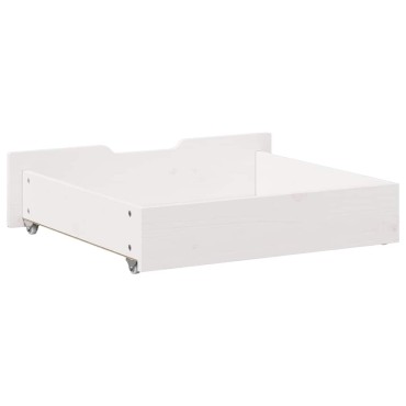 vidaXL Συρτάρια Κρεβατιού 2 τεμ Λευκό 65x55x17 εκ. Μασίφ Ξύλο Πεύκου