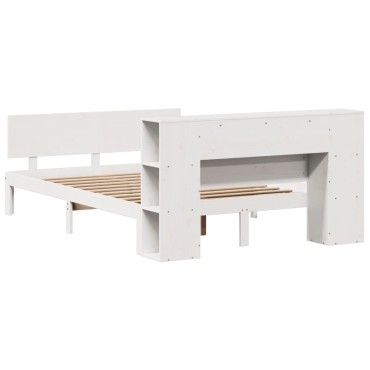 vidaXL Κρεβάτι Βιβλιοθήκη Χωρίς Στρώμα 120x200 εκ Μασίφ Ξύλο Πεύκο