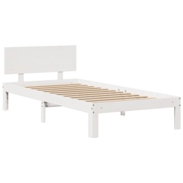 vidaXL Κρεβάτι Βιβλιοθήκη Χωρίς Στρώμα 120x200 εκ Μασίφ Ξύλο Πεύκο