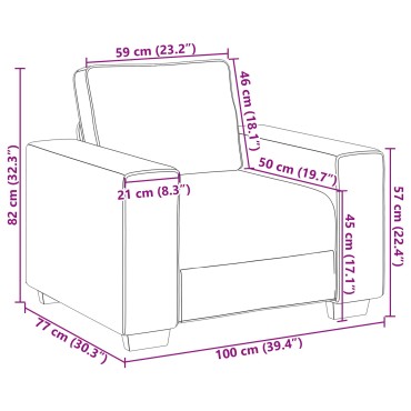 vidaXL Πολυθρόνα Λινό 100x77x82cm 1 τεμ. Γωνιακός
