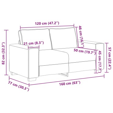 vidaXL Καναπές 2 Θέσεων Λινό 160x77x82cm  Διθέσιος
