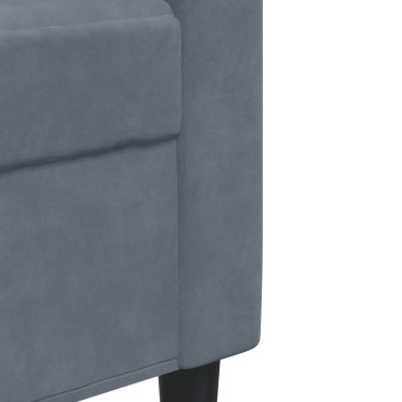 vidaXL Σετ Σαλονιού 3 τεμ. Σκούρο Γκρι Βελούδινο με Μαξιλάρια 137x77x80cm  Διθέσιος Τριθέσιος