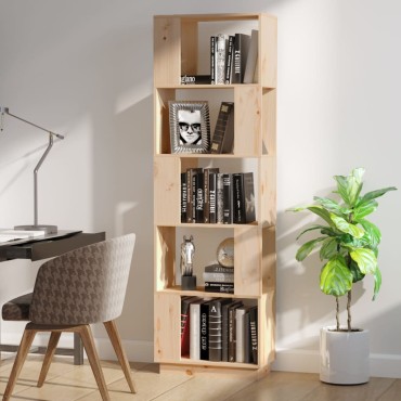 vidaXL Βιβλιοθήκη/Διαχωριστικό Χώρου 51x25x163,5cm Μασίφ Ξύλο Πεύκου 1 τεμ.